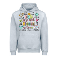Heather Grey god is so much bigger than malia Urban Hoodie - MaliasSmallBusiness