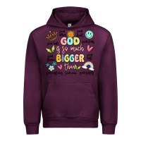 Mauve Wine god is so much bigger than malia Urban Hoodie - MaliasSmallBusiness