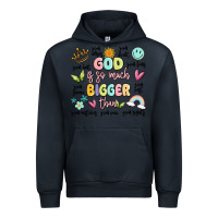 Navy god is so much bigger than malia Urban Hoodie - MaliasSmallBusiness