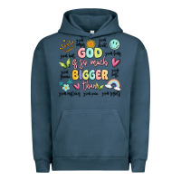 Pigment Midnight Navy god is so much bigger than malia Urban Hoodie - MaliasSmallBusiness