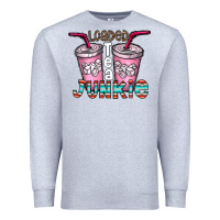 Heather Grey loaded tea junkie Premium Sweatshirt - CowhideDigitalArt