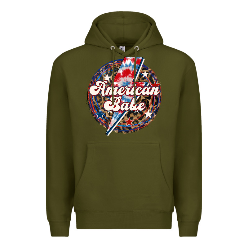 Western American Babe Patriotic Premium Hoodie by LillyAllenDesigns | Teevron
