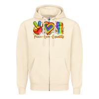 Sandshell peace love equality Zipper Hoodie - texasbilliewilder
