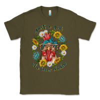 Army Green just a girl who loves chicken with sunflowers and gemstone Classic Tee - texasbilliewilder