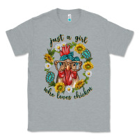 Just A Girl Who Loves Chicken With Sunflowers And Gemstone Classic Tee | Teevron