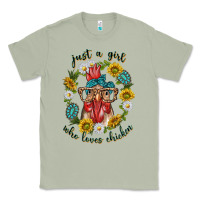 Matcha just a girl who loves chicken with sunflowers and gemstone Classic Tee - texasbilliewilder