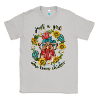 Moon Dust just a girl who loves chicken with sunflowers and gemstone Classic Tee - texasbilliewilder