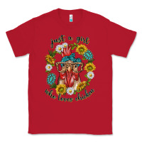 Red just a girl who loves chicken with sunflowers and gemstone Classic Tee - texasbilliewilder