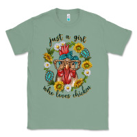 Sage just a girl who loves chicken with sunflowers and gemstone Classic Tee - texasbilliewilder