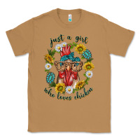 Toasted Coconut just a girl who loves chicken with sunflowers and gemstone Classic Tee - texasbilliewilder