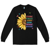 Black she is strong fearless warm loving mom Long Sleeve Tee - MaliasSmallBusiness