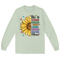 Matcha she is strong fearless warm loving mom Long Sleeve Tee - MaliasSmallBusiness