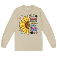 Mushroom she is strong fearless warm loving mom Long Sleeve Tee - MaliasSmallBusiness