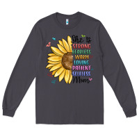 Smoke she is strong fearless warm loving mom Long Sleeve Tee - MaliasSmallBusiness