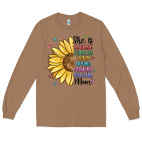Toasted Coconut she is strong fearless warm loving mom Long Sleeve Tee - MaliasSmallBusiness