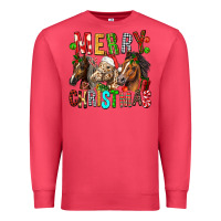 Cardinal Merry christmas horses Premium Sweatshirt - FaDigitalArtStudio