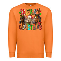 Carrot Merry christmas horses Premium Sweatshirt - FaDigitalArtStudio