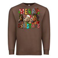 Chestnut Merry christmas horses Premium Sweatshirt - FaDigitalArtStudio