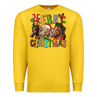 Lemon Merry christmas horses Premium Sweatshirt - FaDigitalArtStudio