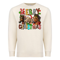 Sandshell Merry christmas horses Premium Sweatshirt - FaDigitalArtStudio