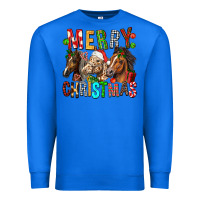 True Royal Merry christmas horses Premium Sweatshirt - FaDigitalArtStudio