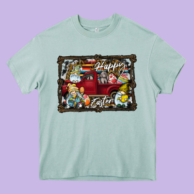 Happy Easter Heavy Core Tee Designed By Cowhidedigitalart