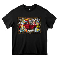 Black Happy Easter Heavy Core Tee - CowhideDigitalArt