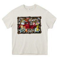 Cream Happy Easter Heavy Core Tee - CowhideDigitalArt