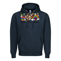 Navy peace love pride Zipper Hoodie - texasbilliewilder