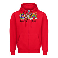 Red peace love pride Zipper Hoodie - texasbilliewilder