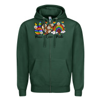 Sports Green peace love pride Zipper Hoodie - texasbilliewilder