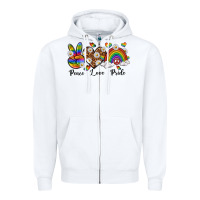 White peace love pride Zipper Hoodie - texasbilliewilder