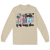 Mushroom the gym is my happy place Long Sleeve Tee - MaliasSmallBusiness