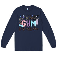 Navy the gym is my happy place Long Sleeve Tee - MaliasSmallBusiness