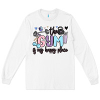 White the gym is my happy place Long Sleeve Tee - MaliasSmallBusiness