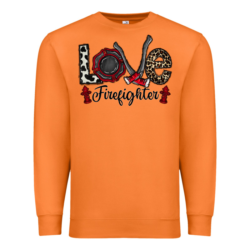 Love Firefighter Premium Sweatshirt by CowhideDigitalArt | Teevron