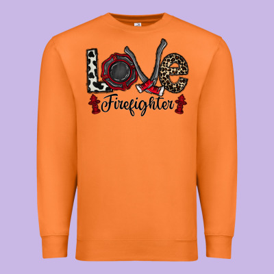 Love Firefighter Premium Sweatshirt Designed By Cowhidedigitalart