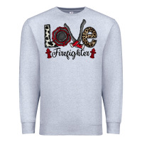 Heather Grey love firefighter Premium Sweatshirt - CowhideDigitalArt