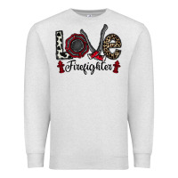 Oatmeal Heather love firefighter Premium Sweatshirt - CowhideDigitalArt