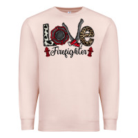 Pale Pink love firefighter Premium Sweatshirt - CowhideDigitalArt