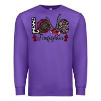 Purple love firefighter Premium Sweatshirt - CowhideDigitalArt