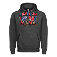 Charcoal Heather American mama Zipper Hoodie - Zillion Design Studio