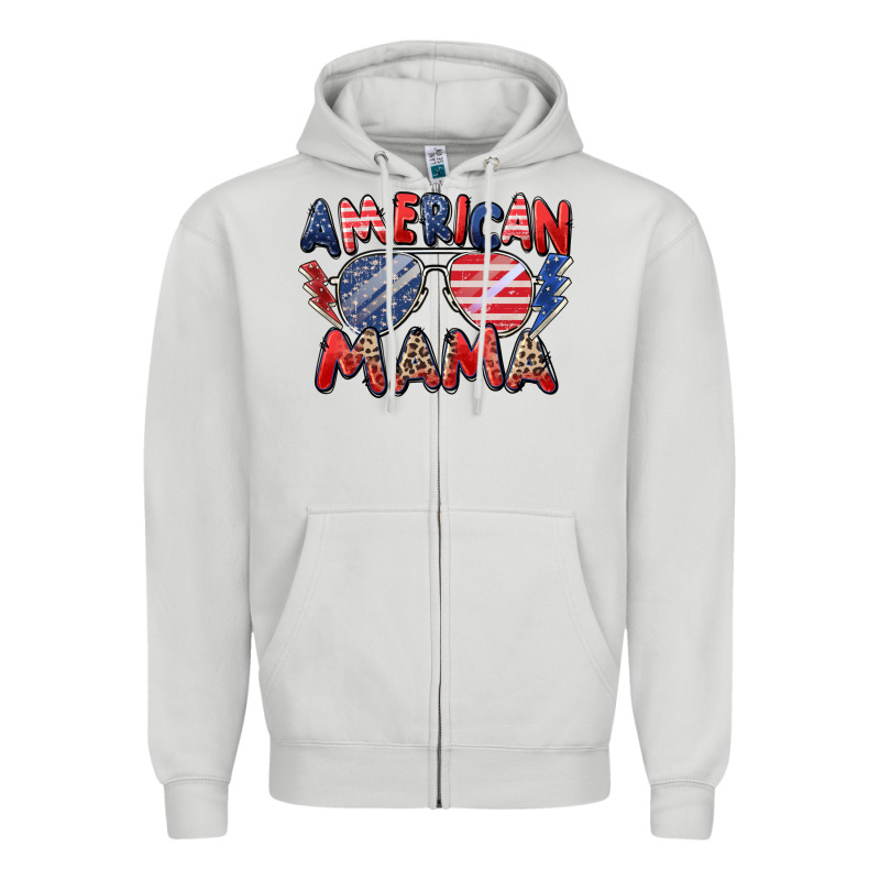 American Mama Zipper Hoodie by Zillion Design Studio | Teevron