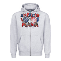 Heather Grey American mama Zipper Hoodie - Zillion Design Studio