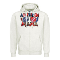 Oatmeal Heather American mama Zipper Hoodie - Zillion Design Studio