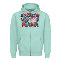 Seafoam American mama Zipper Hoodie - Zillion Design Studio
