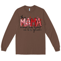 Chestnut this mama wears her heart on her gleeve Long Sleeve Tee - MaliasSmallBusiness