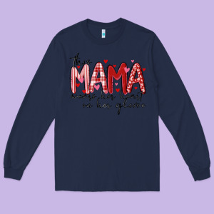 This Mama Wears Her Heart On Her Gleeve Long Sleeve Tee Designed By Maliassmallbusiness