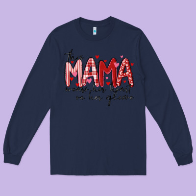 Long Sleeve Tee this mama wears her heart on her gleeve