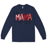 Navy this mama wears her heart on her gleeve Long Sleeve Tee - MaliasSmallBusiness